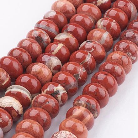 Rosso naturale perline di diaspro fili G-P328-01-1