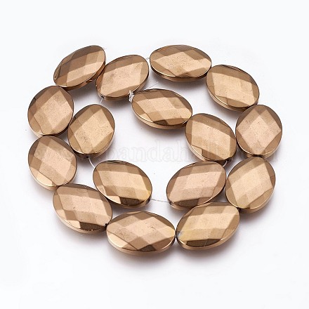 Electroplated Non-magnetic Synthetic Hematite Beads Strands G-P392-V04-1