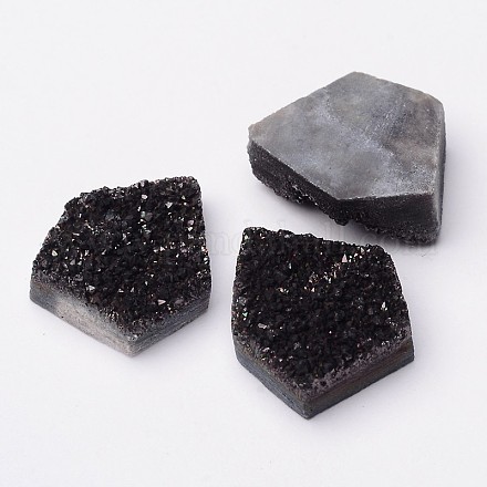 Gefärbt Fünfeck galvanisieren natürlichen geode / druzy Achat Cabochon G-E278-07-1