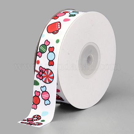 Einseitig bedruckt Polyester Grosgrainbänder SRIB-Q019-K012-1