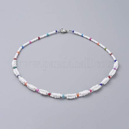 Semences de verre colliers de perles NJEW-JN02596-02-1