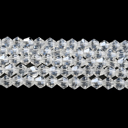 Transparentes perles de verre de galvanoplastie brins GLAA-F029-2mm-C13-1