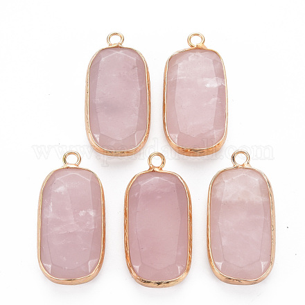 Colgantes naturales de cuarzo rosa G-S359-292D-1