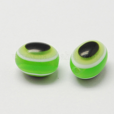 Oval Evil Eye Resin Beads RESI-R160-6x8-03-1