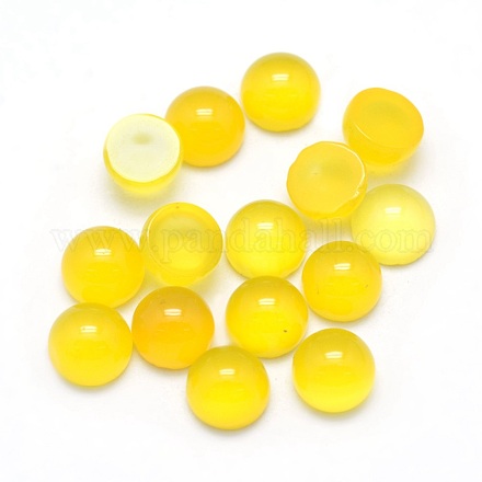Natürliche gelbe Achat Cabochons X-G-P393-R06-4mm-1