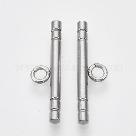 201 Stainless Steel Toggle Clasps Parts X-STAS-R099-01-1