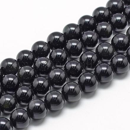 Natural Obsidian Beads Strands G-R446-8mm-24-1