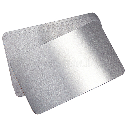 Nbeadsステンレス鋼カード  ステンレス鋼色  85x55.5x0.9mm DIY-NB0004-82-1