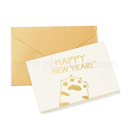 Новогодние тематические бумажные поздравительные открытки и конверты DIY-L060-A02-1