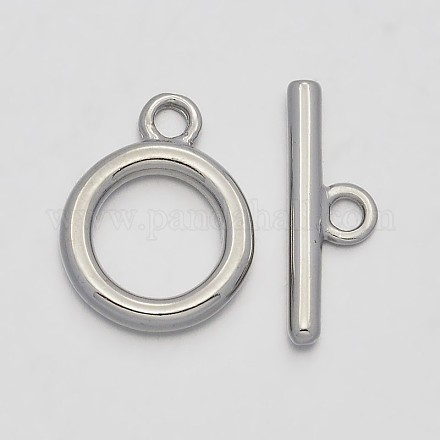 Brass Ring Toggle Clasps KK-J202-20P-1