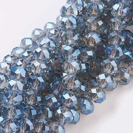 Rondelles facettées perles de verre électrolytiques X-EGLA-D020-10x8mm-59-1