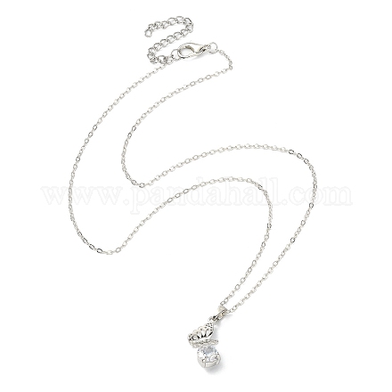 Halskette mit Kristall-Strass-Schmetterlingsanhänger und Kabelketten NJEW-FZ00018-1