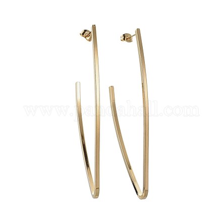 Ion Plating(IP) 304 Stainless Steel Ear Studs EJEW-P173-01G-1