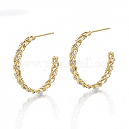 Brass Half Hoop Earrings KK-S348-453-NF-1