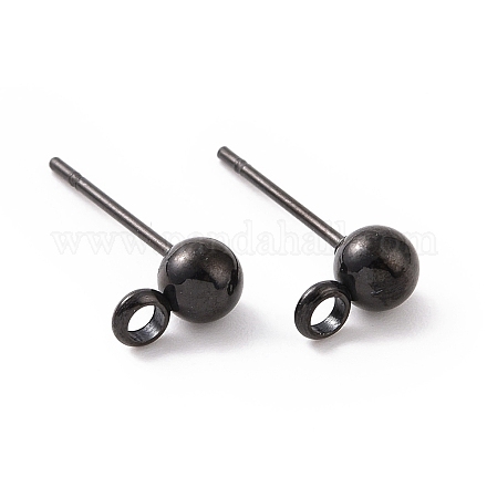 Accessoires de clous d'oreilles avec boule en 304 acier inoxydable STAS-Z035-01EB-B-1