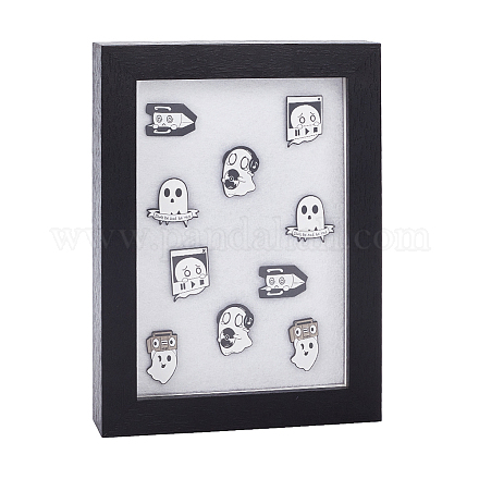 FINGERINSPIRE Pin Collection Display Frame Wood Black Box Frame Display Case with Felt Mat 8x6x1.3 inch Military Medal Display Frame Cabinet Brooch Collection Display Case for Photos Medals Awards FIND-WH0152-174A-1