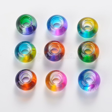 Spray Painted Glass Beads DGLA-R016-M-1