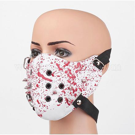 Punk Rock Style PU Leather Mouth Cover AJEW-D038-02-1
