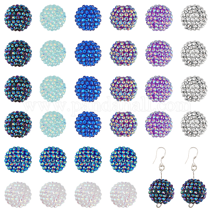 Chgcraft 32 pièces 8 couleurs perles de strass en résine RESI-CA0001-61-1