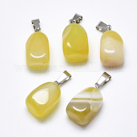 Natural Banded Agate/Striped Agate Pendants G-T122-20E-1