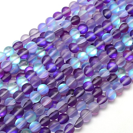 Synthetic Moonstone Beads Strands X-G-F142-8mm-11-1