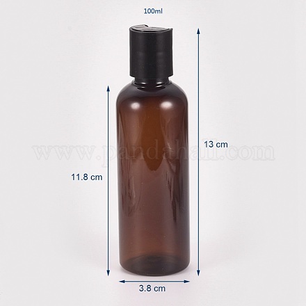 100 ml transparente Flaschen mit Plastikdeckel für Haustiere TOOL-WH0080-30-1