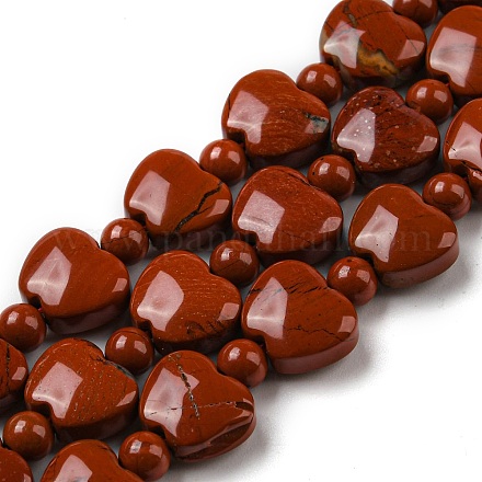 Los abalorios rojos jaspe hebras naturales G-C062-A10-01-1