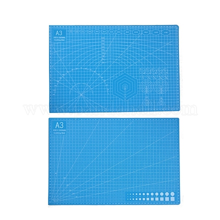 A3プラスチックカッティングマット  まな板  クラフトアート用  長方形  ディープスカイブルー  30x45cm WG57357-05-1