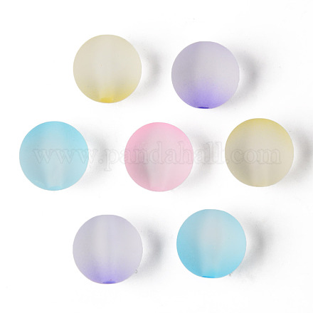Gummierten Stil Acryl-Perlen OACR-N011-017-1