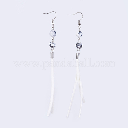 Natural Agate Dangle Earrings EJEW-JE02626-01-1