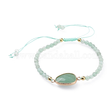 Adjustable Natural Green Aventurine Braided Bead Bracelets BJEW-JB04559-03-1