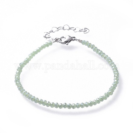 (Jewelry Parties Factory Sale)Faceted Glass Beaded Bracelets BJEW-JB04593-06-1
