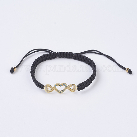 Bracelets réglables de perles tressées avec cordon en nylon BJEW-P194-29G-A-1