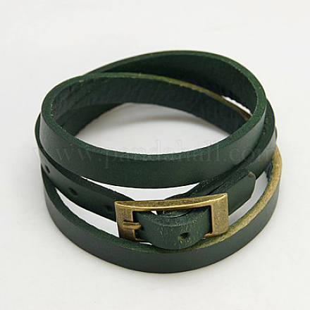 Leather Triple Wrap Bracelets BJEW-C300-5-1