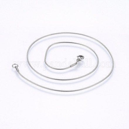 304 Stainless Steel Snake Chain Necklaces NJEW-F226-01P-01-1