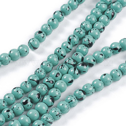 Hebras opacas de perlas de vidrio pintadas para hornear GLAA-L024-A-32-1