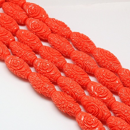 Synthetic Coral Beads Strands CORA-L031-10mm-05-1