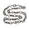 201 Stainless Steel Column and Oval Links Necklace, with 304 Stainless Steel Clasps, Stainless Steel Color, 23.94 inch(60.8cm)