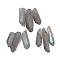 Electroplated Natural Quartz Crystal Graduated Beads Strands, Nuggets, Top Drilled, Light Steel Blue, 21~43x5~13mm, Hole: 1mm, 3pcs/set