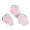 Handmade Lampwork Beads Strand, Strawberry, Pink, 13~14x11.5~12x10~10.5mm, Hole: 1.2mm, about 30pcs/strand, 15.55''(39.5cm)