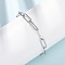 304 Stainless Steel Paperclip Chain Bracelets for Women, Stainless Steel Color, 6.89 inch(17.5cm)