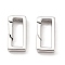 Brass Spring Gate Rings, Rectangle, Platinum, 18x9x3mm