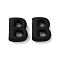 Spray Painted Alloy Pendants, Rubberized Style, Black, Letter B, 19x14x6mm, Hole: 1.5mm