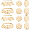 24Pcs 4 Styles Brass Connector Charms, Oval & Flat Round & Rectangle & Curved Rectangle, Real 18K Gold Plated, 10~20x2~28.5x1mm, Hole: 1mm, 6pcs/style