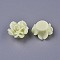 Resin Beads, Flower Rose, Creamy White, 24x13mm, Hole: 1.5mm