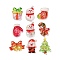 Christmas Transparent Resin Cabochons, Mixed Shapes, with Glitter, Mixed Color, 17.5~28x16~27.5x5.5~7.5mm