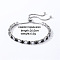 Brass Micro Pave Cubic Zirconia Slider Bracelets for Woman, Square, Black, Inner Diameter: 6-3/4 inch(17cm)