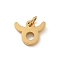 304 Stainless Steel Charms, with Jump Ring, Golden, Constellation Charm, Taurus, 8x10x1.5mm, Hole: 3mm
