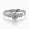 Alloy Rhinestone Snap Cord Bracelet Making, with Snap Buttons, Crown, Platinum, 8-7/8 inch(22.5cm), 8mm, Fit snap button in 5~6mm knob.