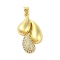 Rack Plating Brass Clear Cubic Zirconia Pendants, Cadmium Free & Lead Free, Teardrop, Real 18K Gold Plated, 29.5x16x5mm, Hole: 3x4mm